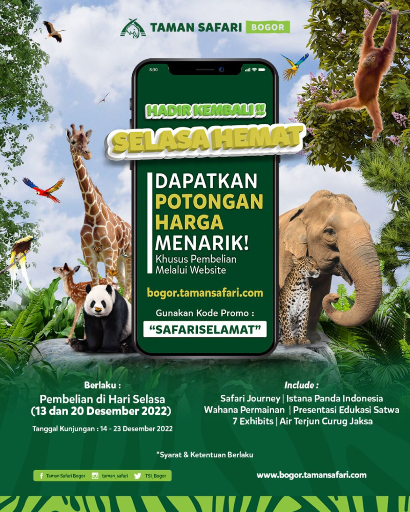 Hore! TSI Bogor Promo Safari Selamat, Segini Potongan Diskon Harganya
