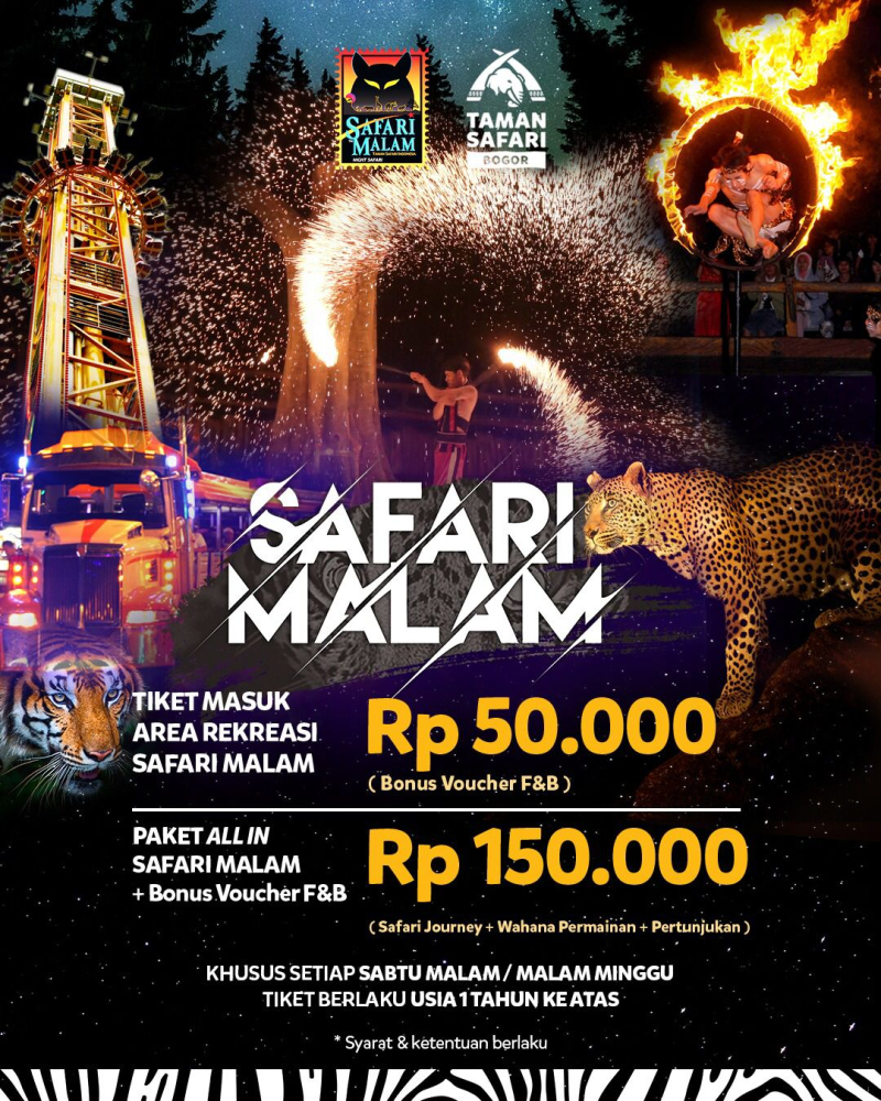 Safari Malam di Taman Safari Bogor Hanya Rp50 ribu, Dapat Apa?