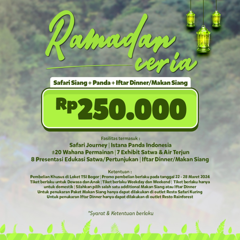Wajib Simak! Berikut Update Harga Tiket Masuk Taman Safari Bogor selama Ramadan 2024