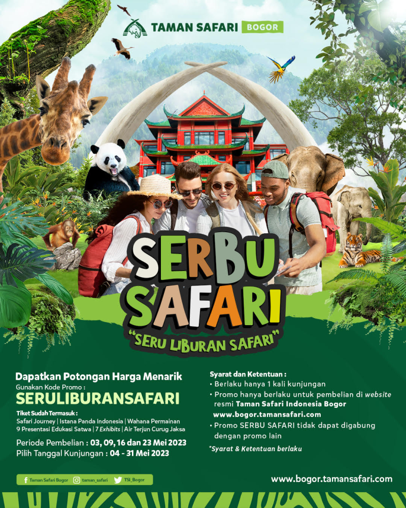 Berikut Promo Harga Tiket Serbu Taman Safari Bogor di Bulan Mei 2023!