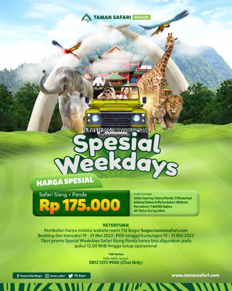 Promo Weekdays Hemat, Masuk Taman Safari Bogor Hanya Rp175 Ribuan!