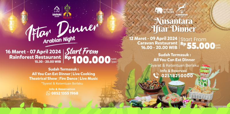 Hanya Rp55 Ribu, Bukber All U Can Eat 'Nusantara Iftar Dinner' di Caravan Restaurant Taman Safari Bogor!