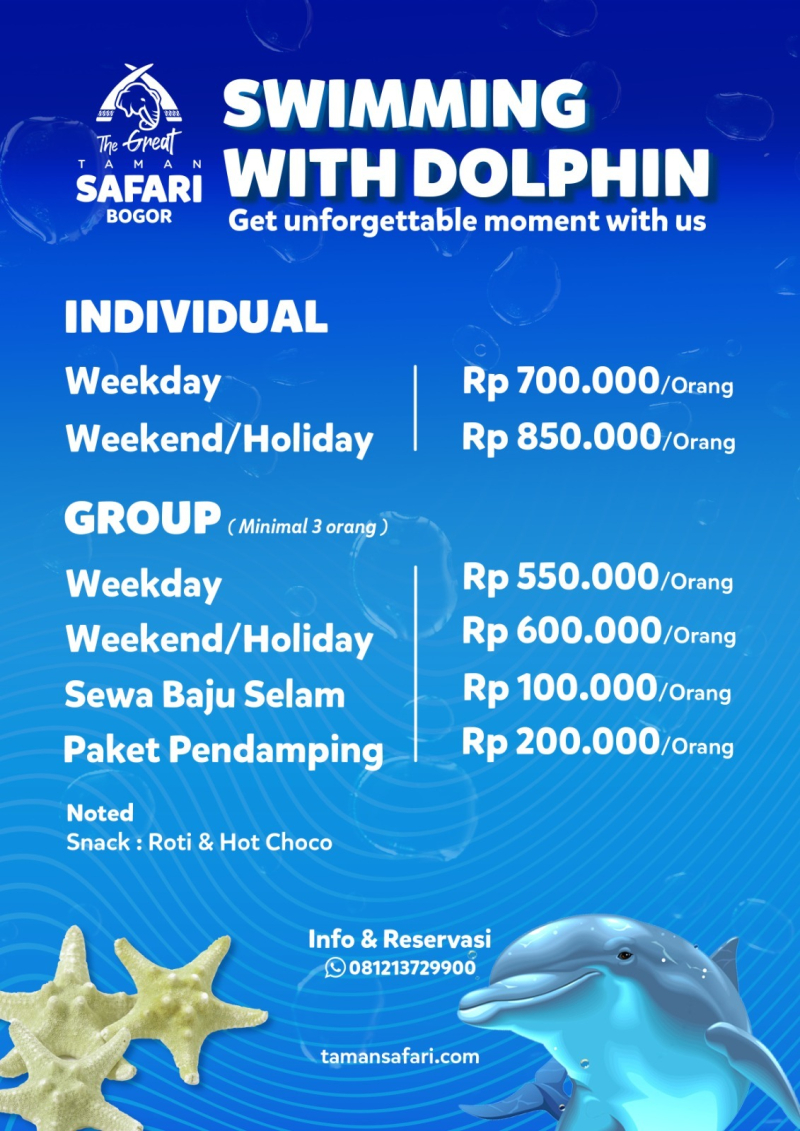 Rasakan Sensasi Keseruan Swimming With Dolphin di Taman Safari Bogor, Kenali Manfaat Medisnya!